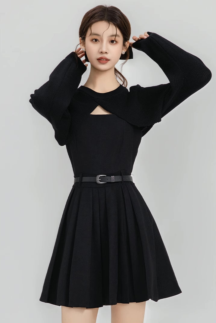 Two-Piece Mini Cami Dress & Sweater Set (2 Colors)