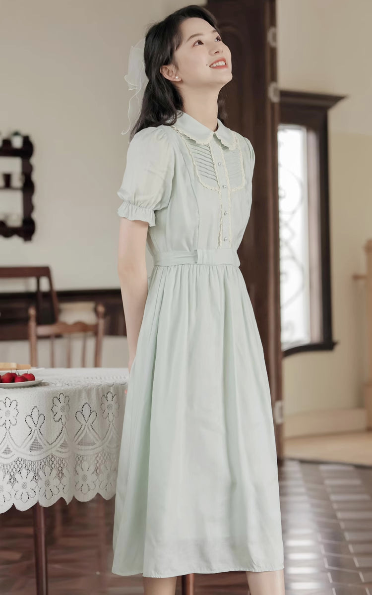 Sunday Tea Midi Dress (Eggshell Blue)