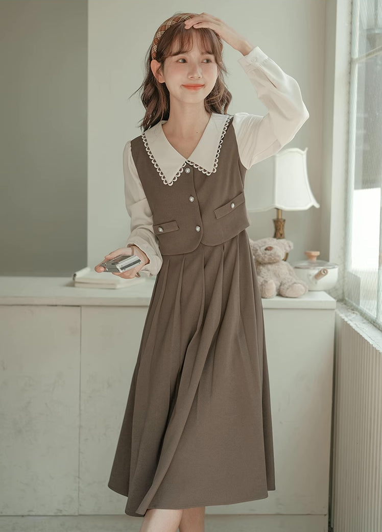 Traveller's Basic Midi Dress (Khaki)