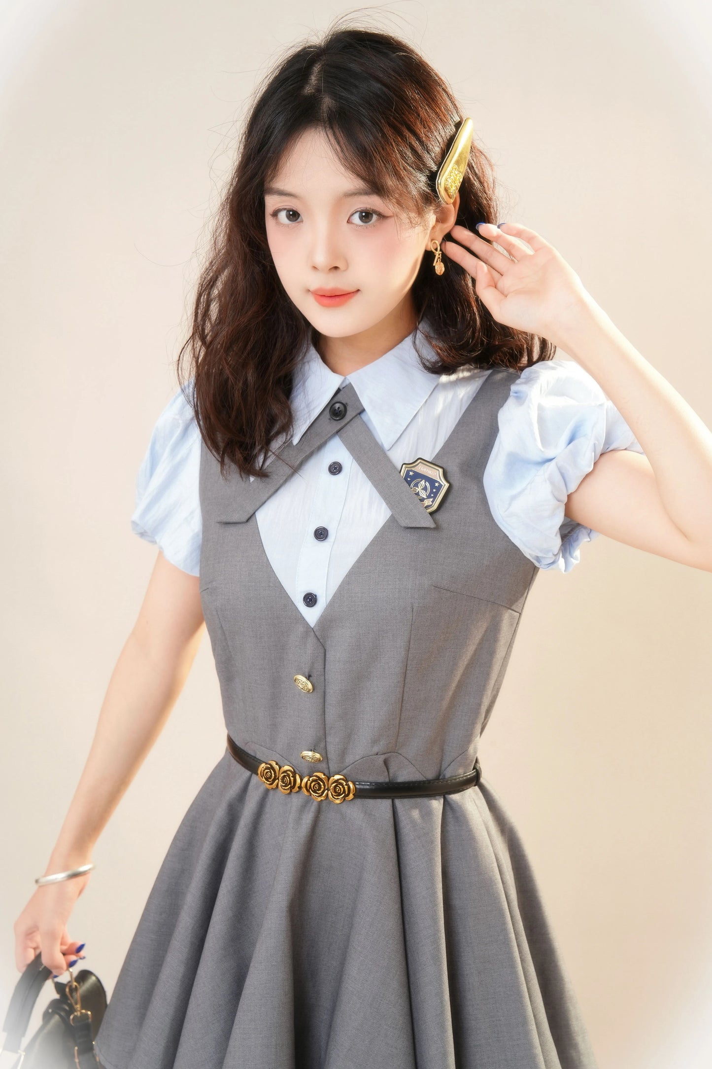 Summer Cadet Mini Twofer Dress (Blue/Gray)
