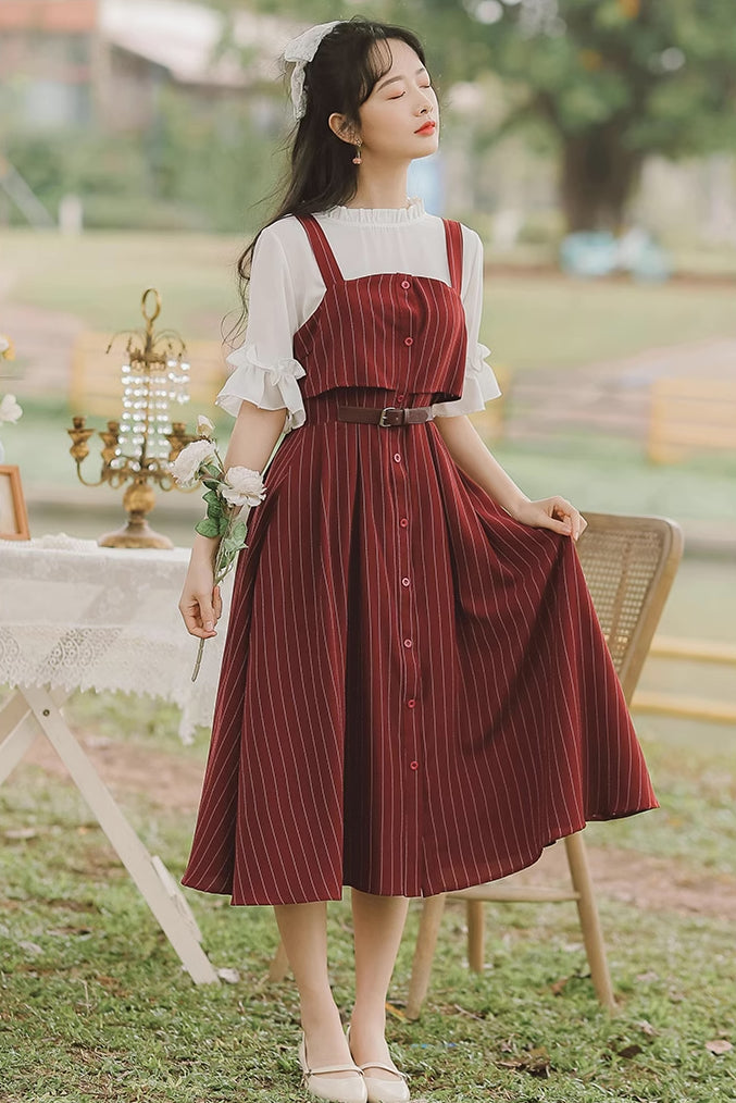 Button Up Stripe Midi Dress (3 Colors)