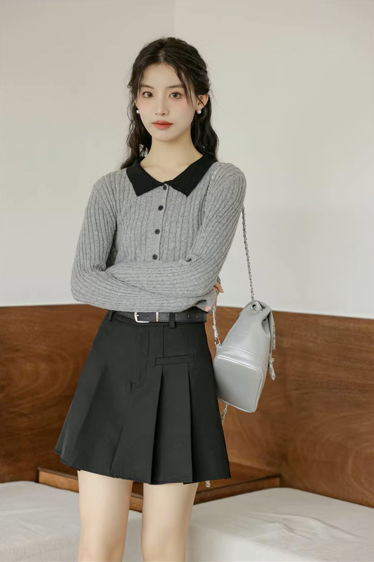 Preppy Pleated Mini Skirt (4 Colors)