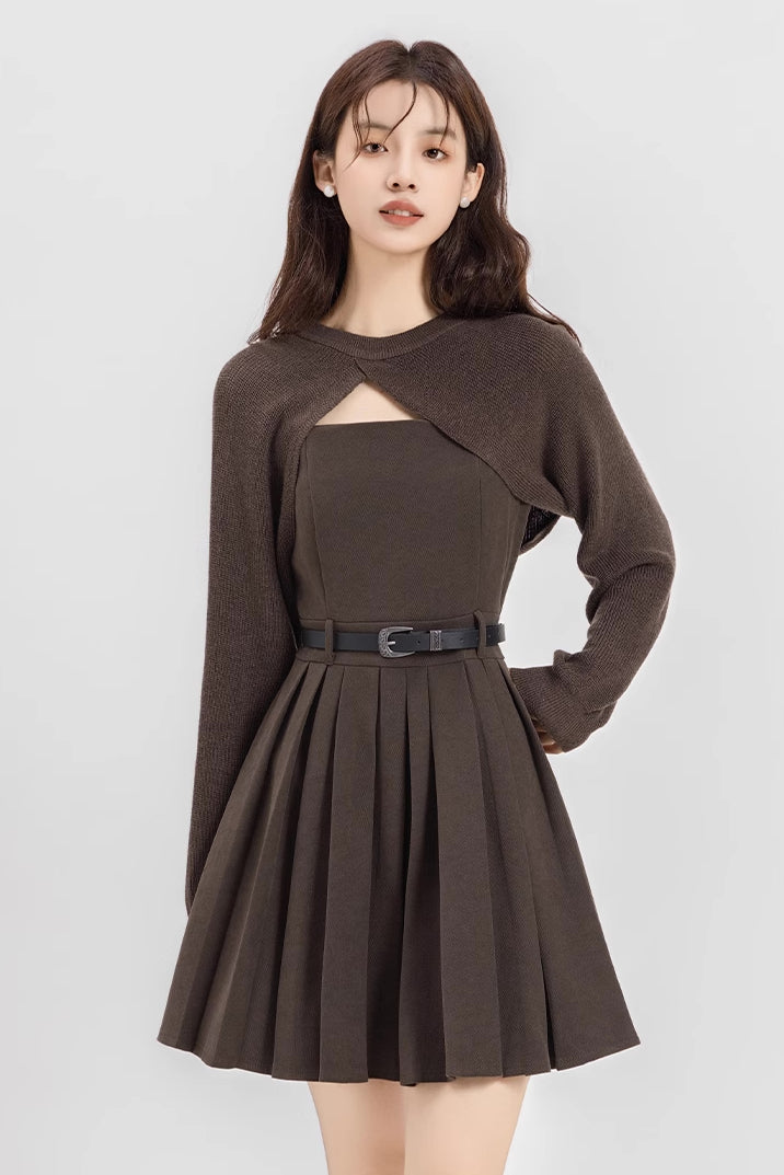 Two-Piece Mini Cami Dress & Sweater Set (2 Colors)