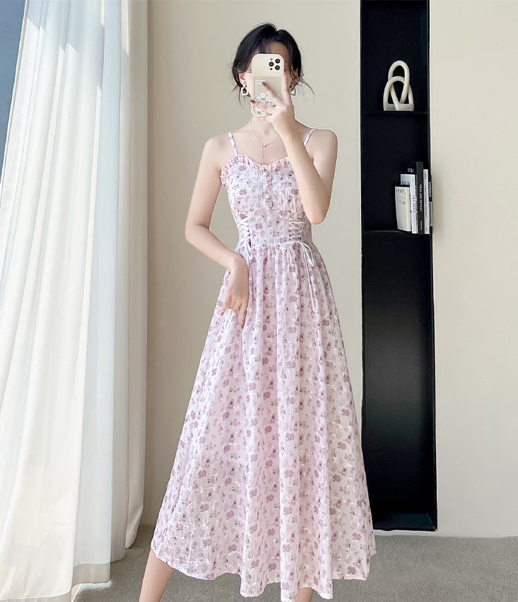 May Flowers Lace Up Cami Dress (3 Colors)
