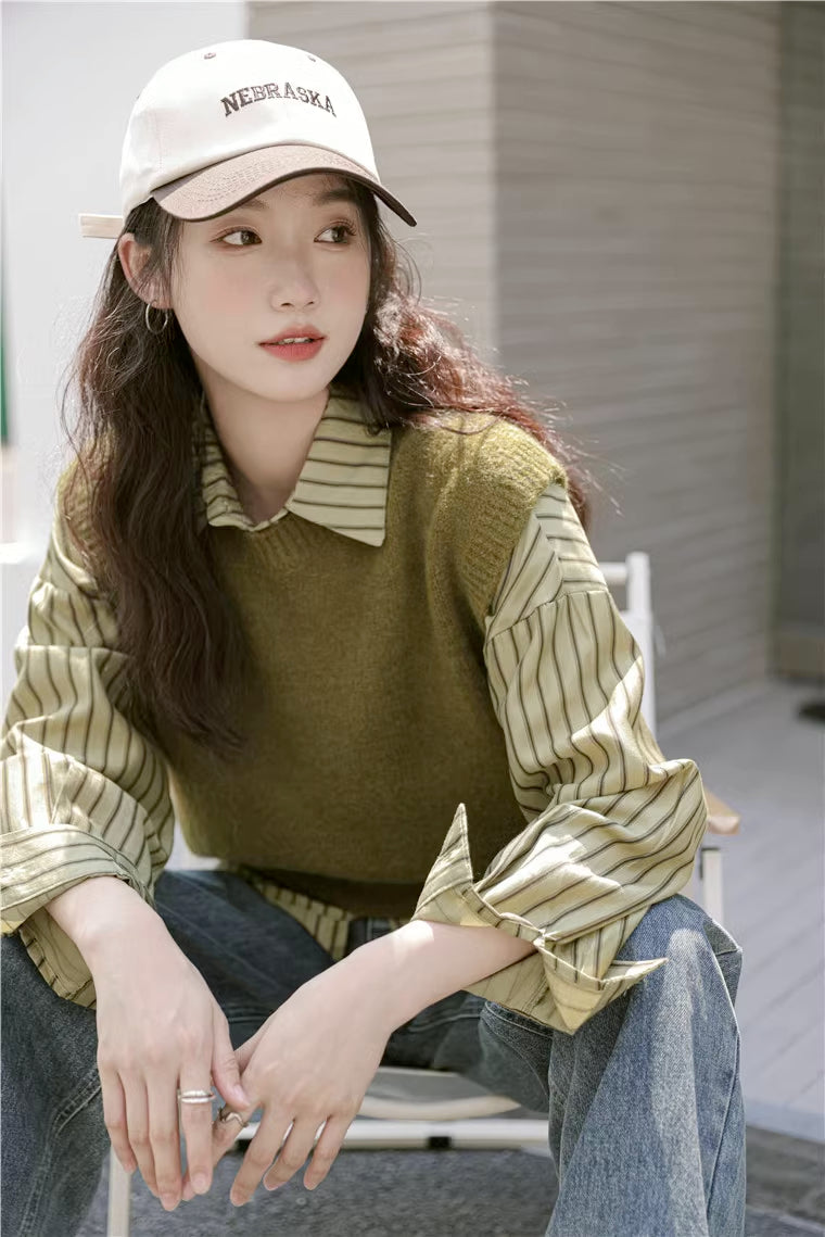 Basic Stripe Button Down Shirt (3 Colors)