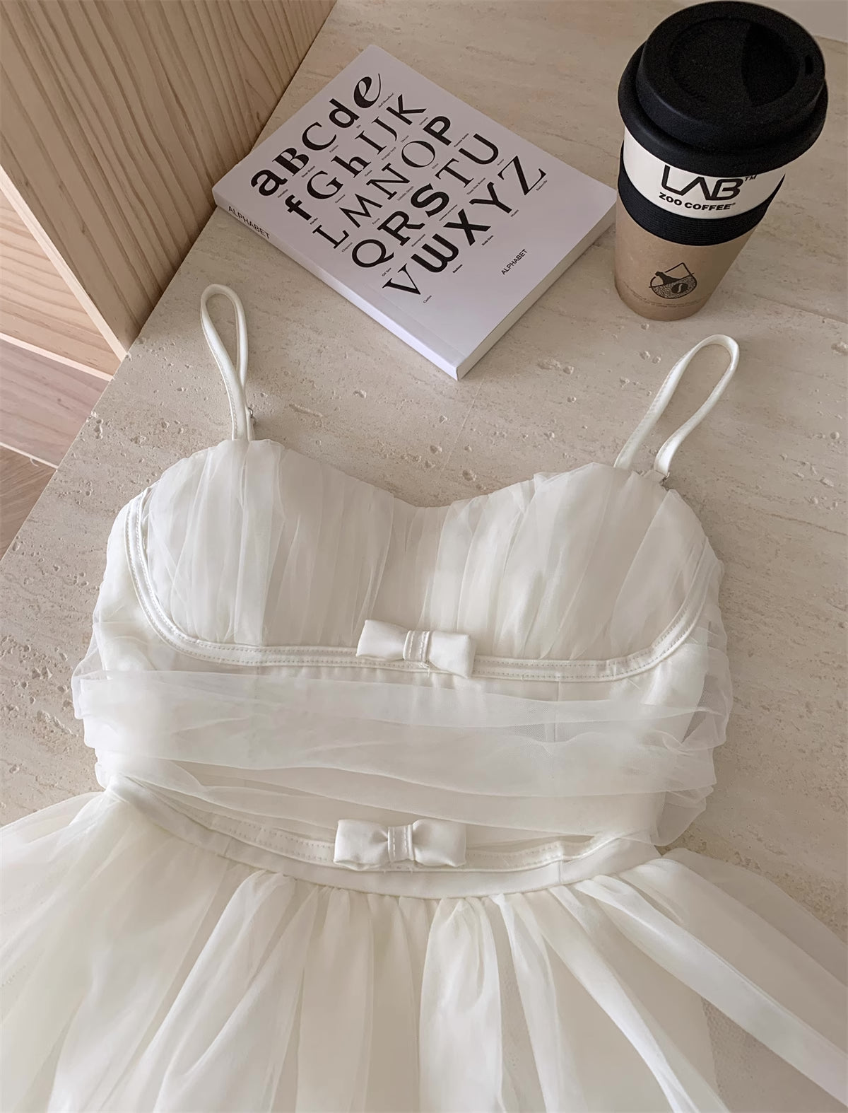 Ballet Tulle Mini Dress (White)
