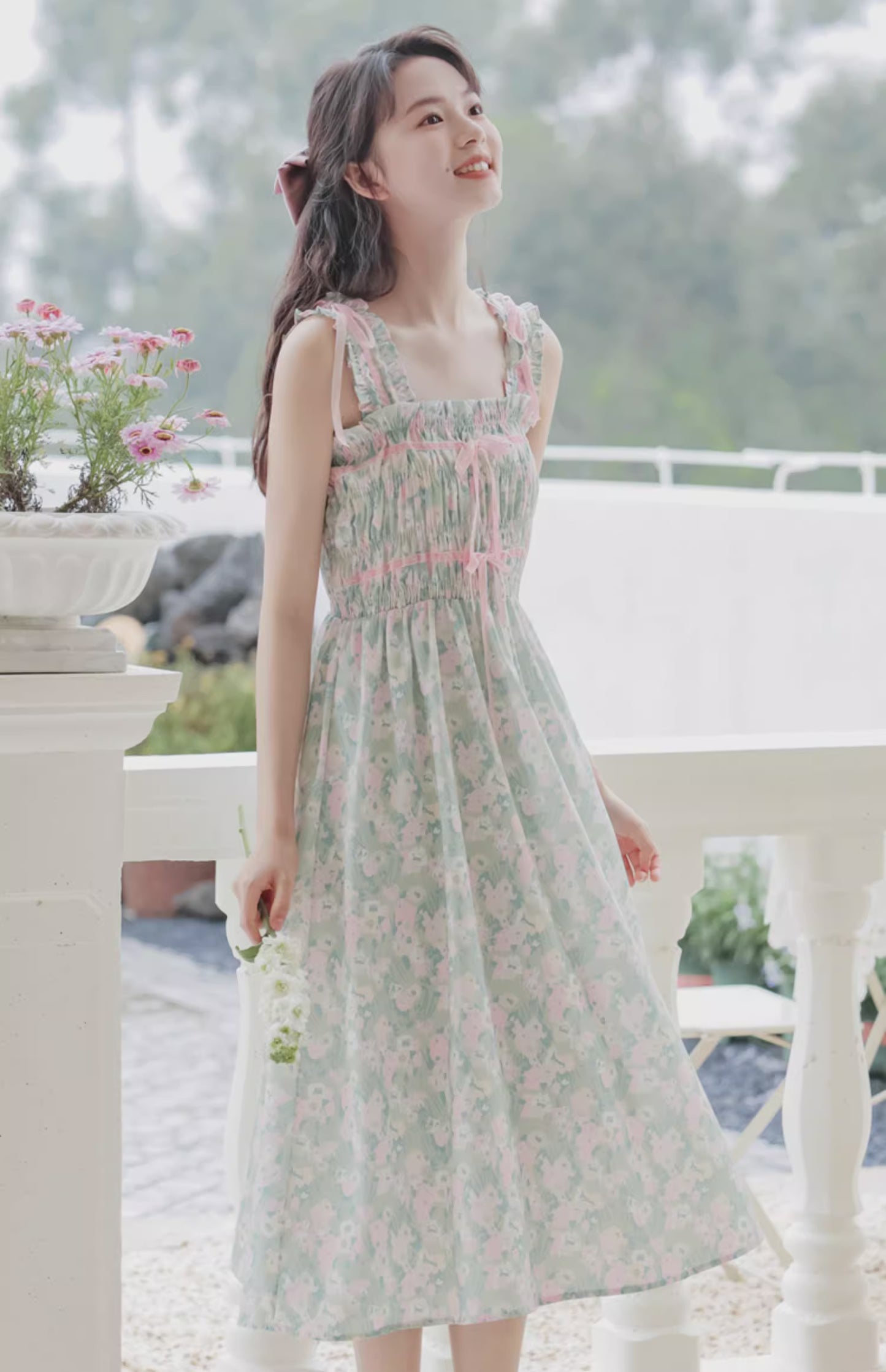 Marshmallow Floral Cami Dress (Mint/Pink)