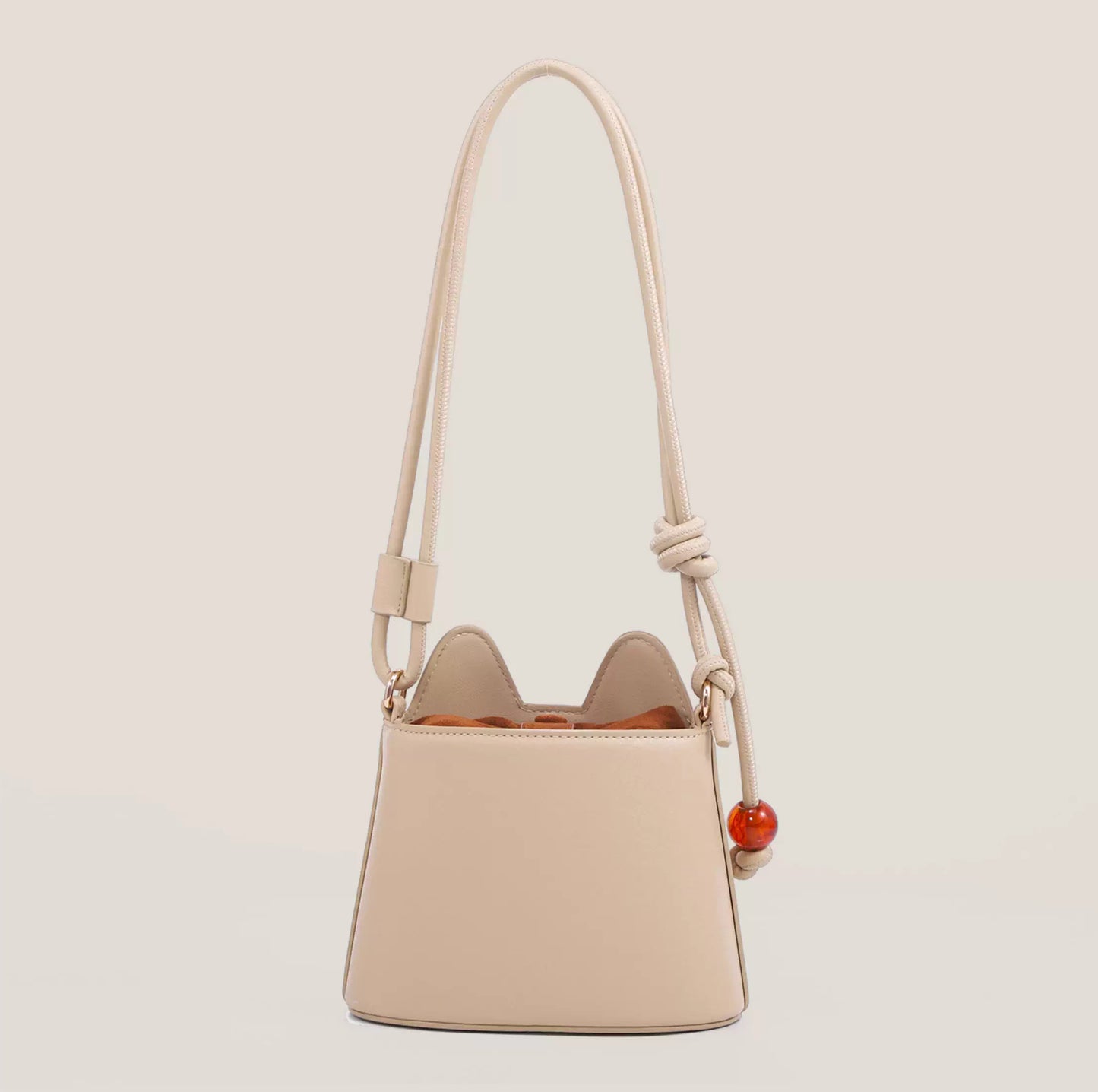 Cat Bucket Bag (Beige)