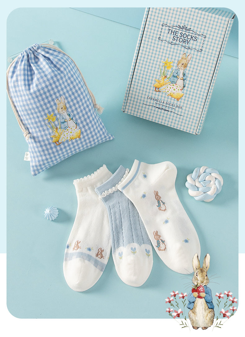 Spring Peter Rabbit Ankle Socks Set (Blue)