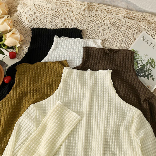 Waffle Crepe Layering Shirt (5 Colors)