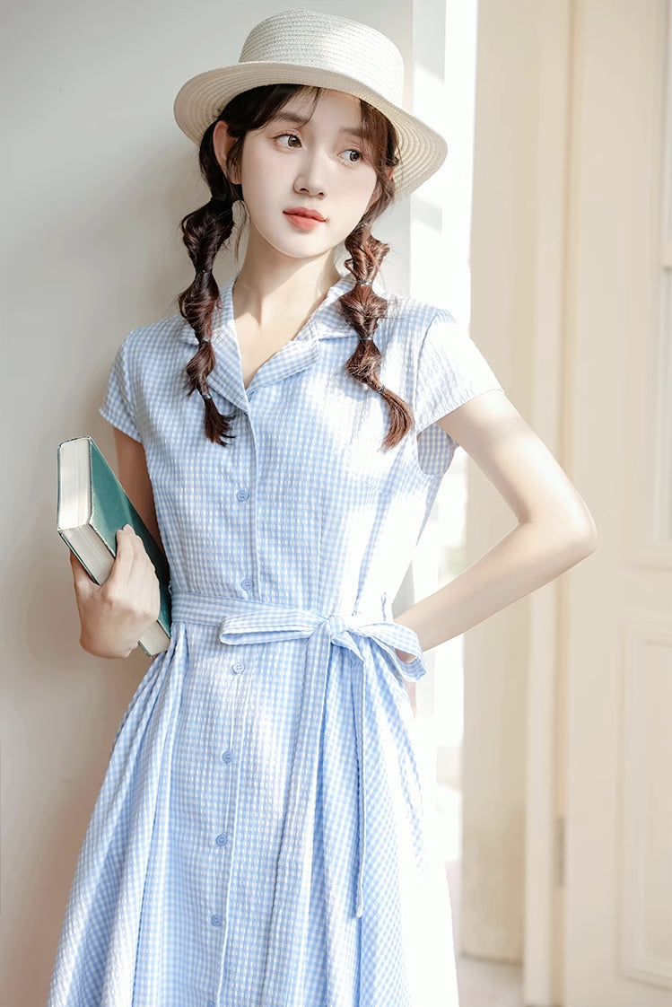 Classic Gingham Shirt Dress (2 Colors)