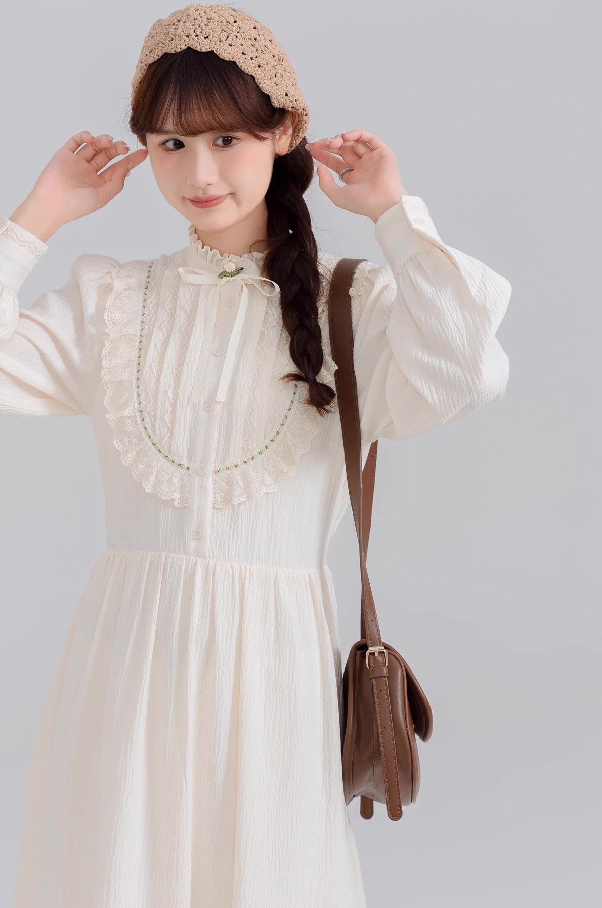 Little Rose Midi Dress (Cream)