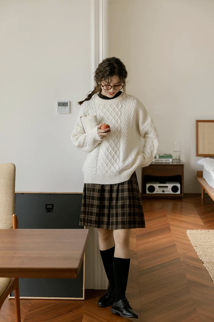 Braided Cable Knit Sweater (2 Colors)