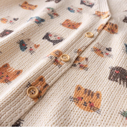 Cat Knitted Vest (Cream)