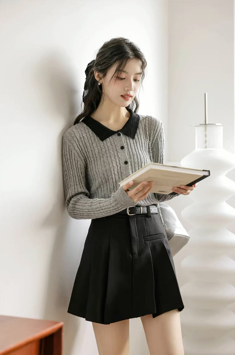 Preppy Pleated Mini Skirt (4 Colors)