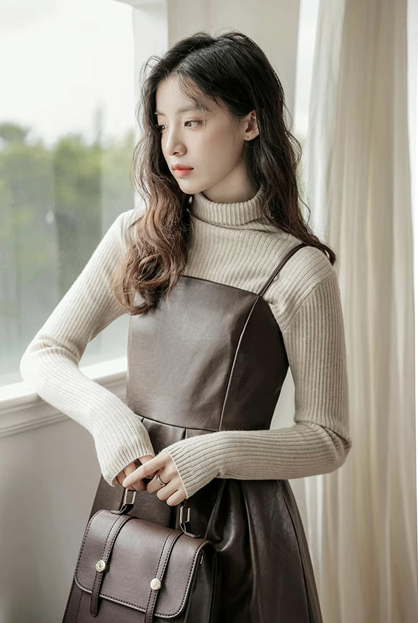 Pleather Mini Cami Dress (2 Colors)