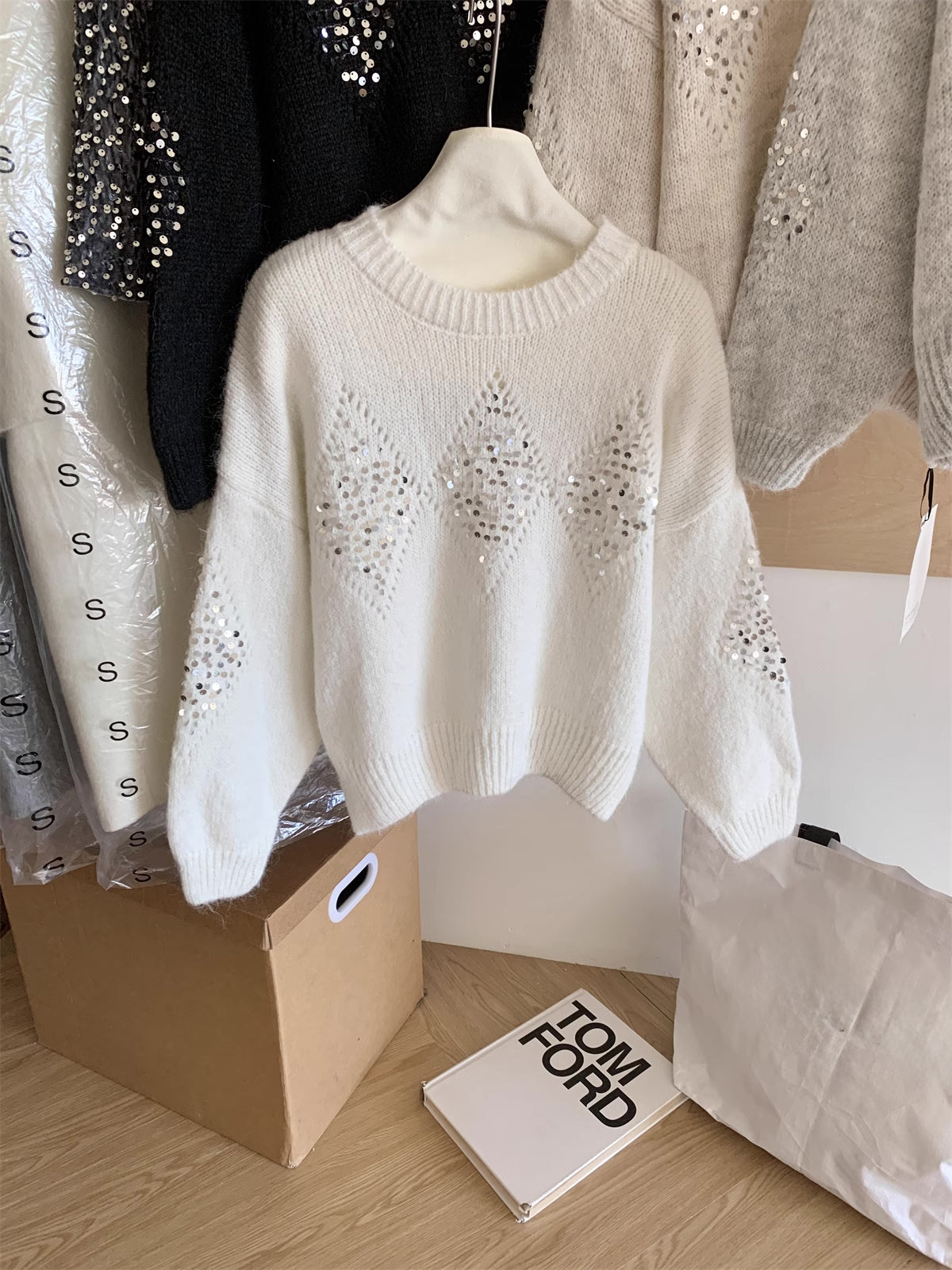 Sequin Diamond Sweater (4 Colors)