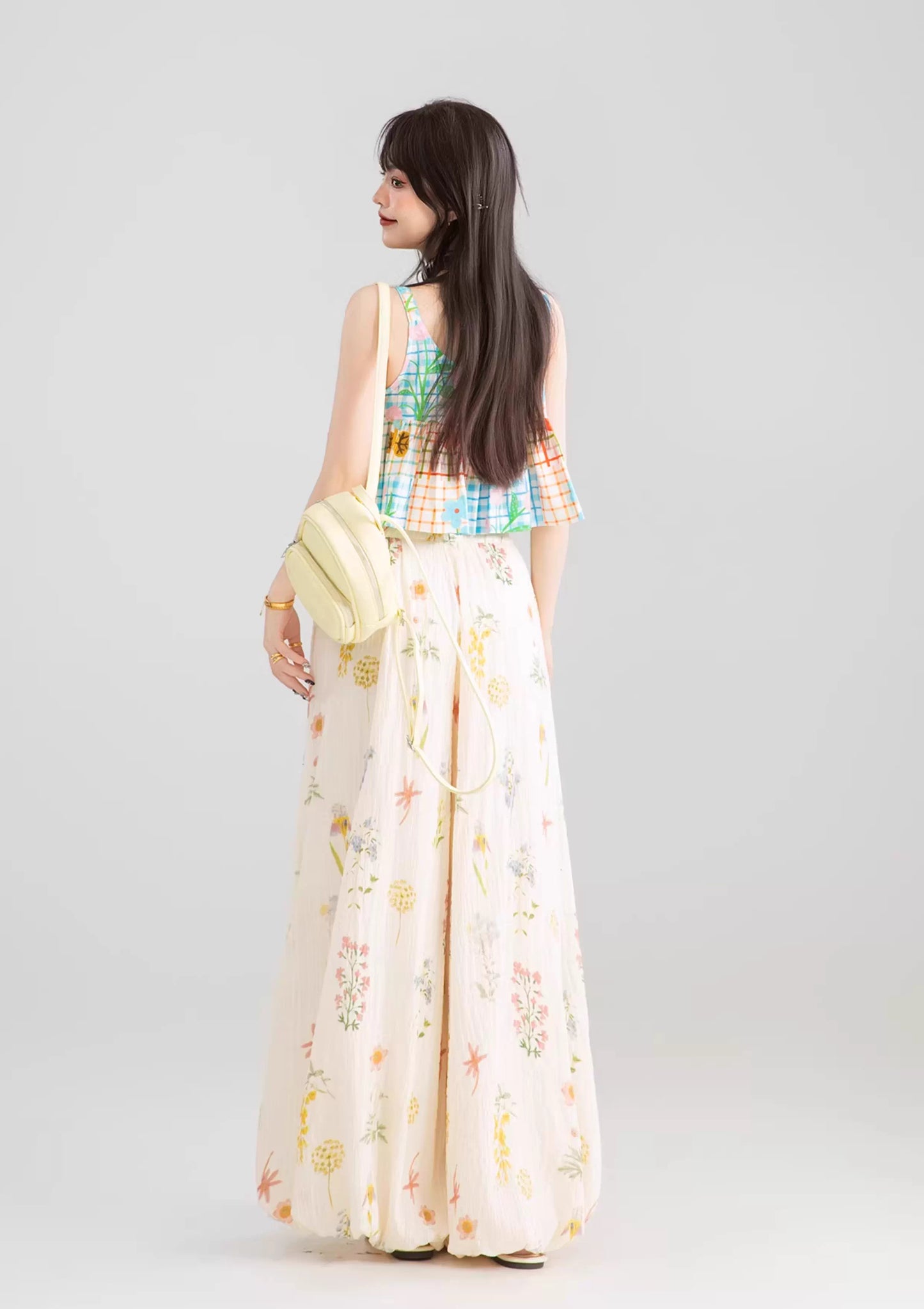 Dried Flowers Lantern Pants (Cream)