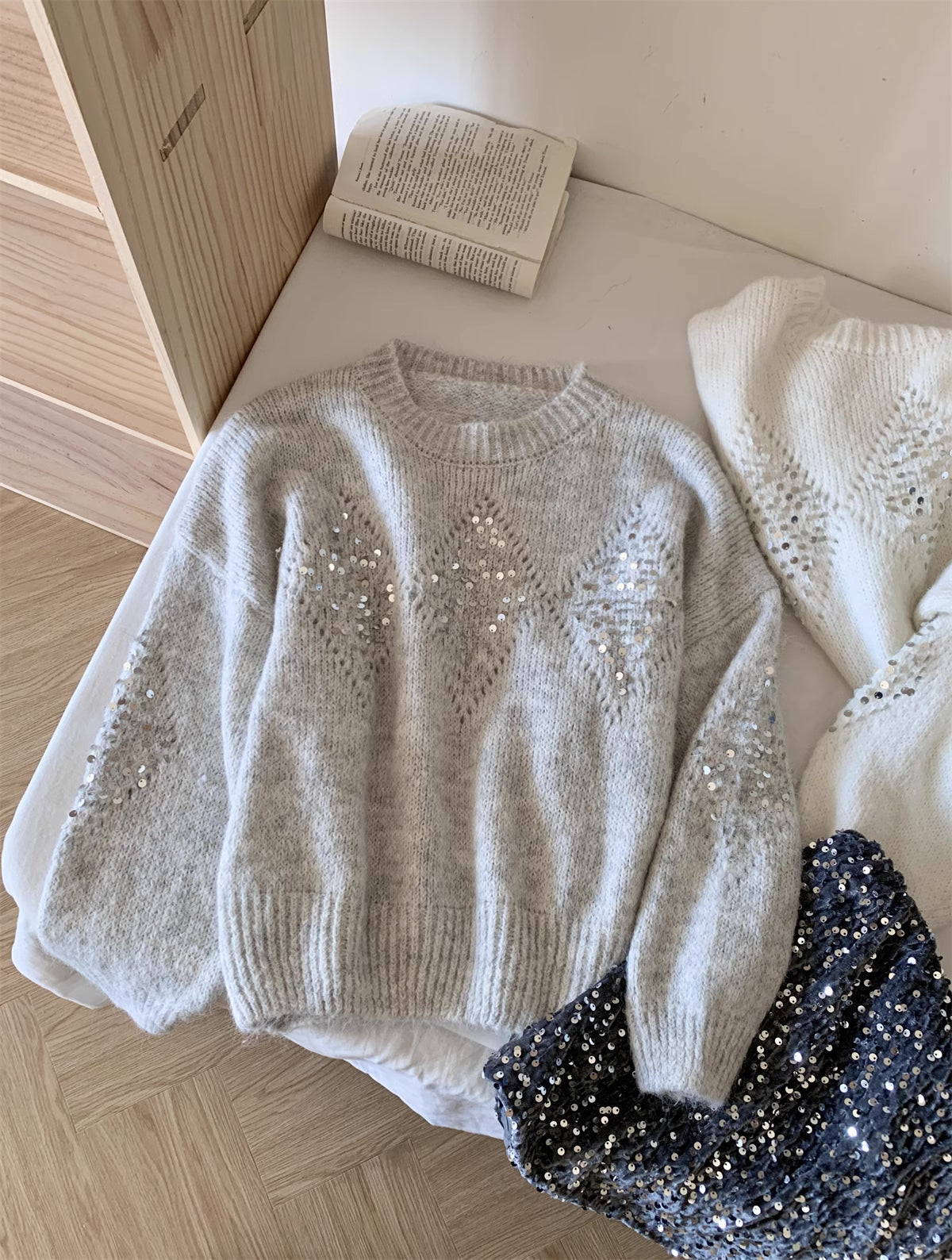 Sequin Diamond Sweater (4 Colors)