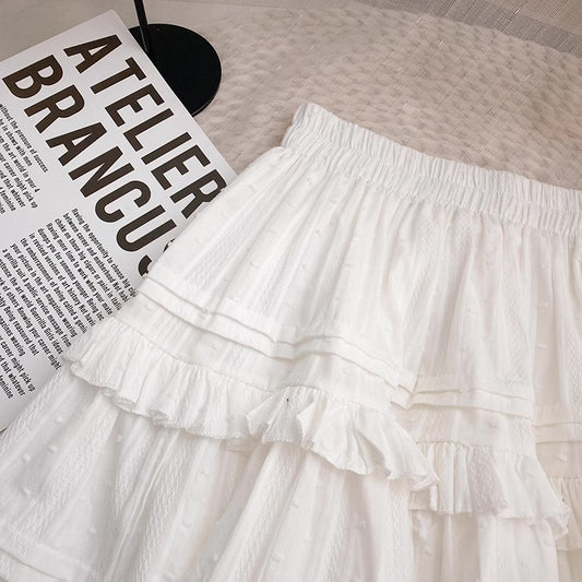 Dobby Tiered Mini Skirt (2 Colors)