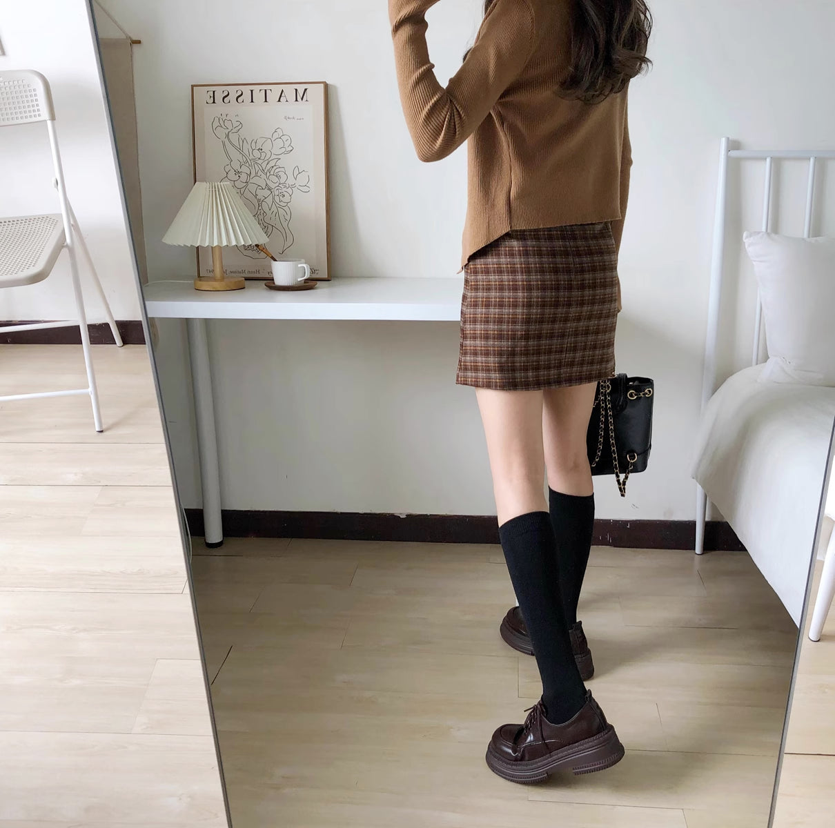Cinnamon Spice Plaid Skirt (2 Colors)