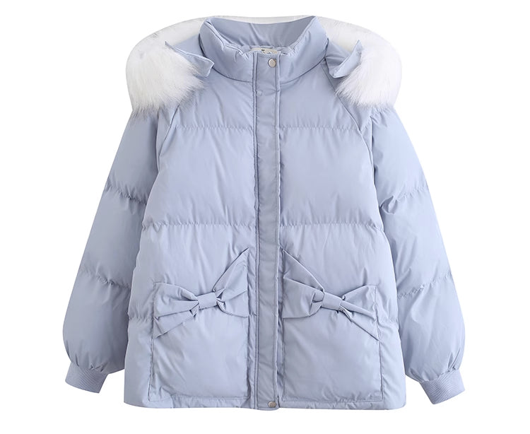 Little Bow Puffer Jacket (3 Colors)