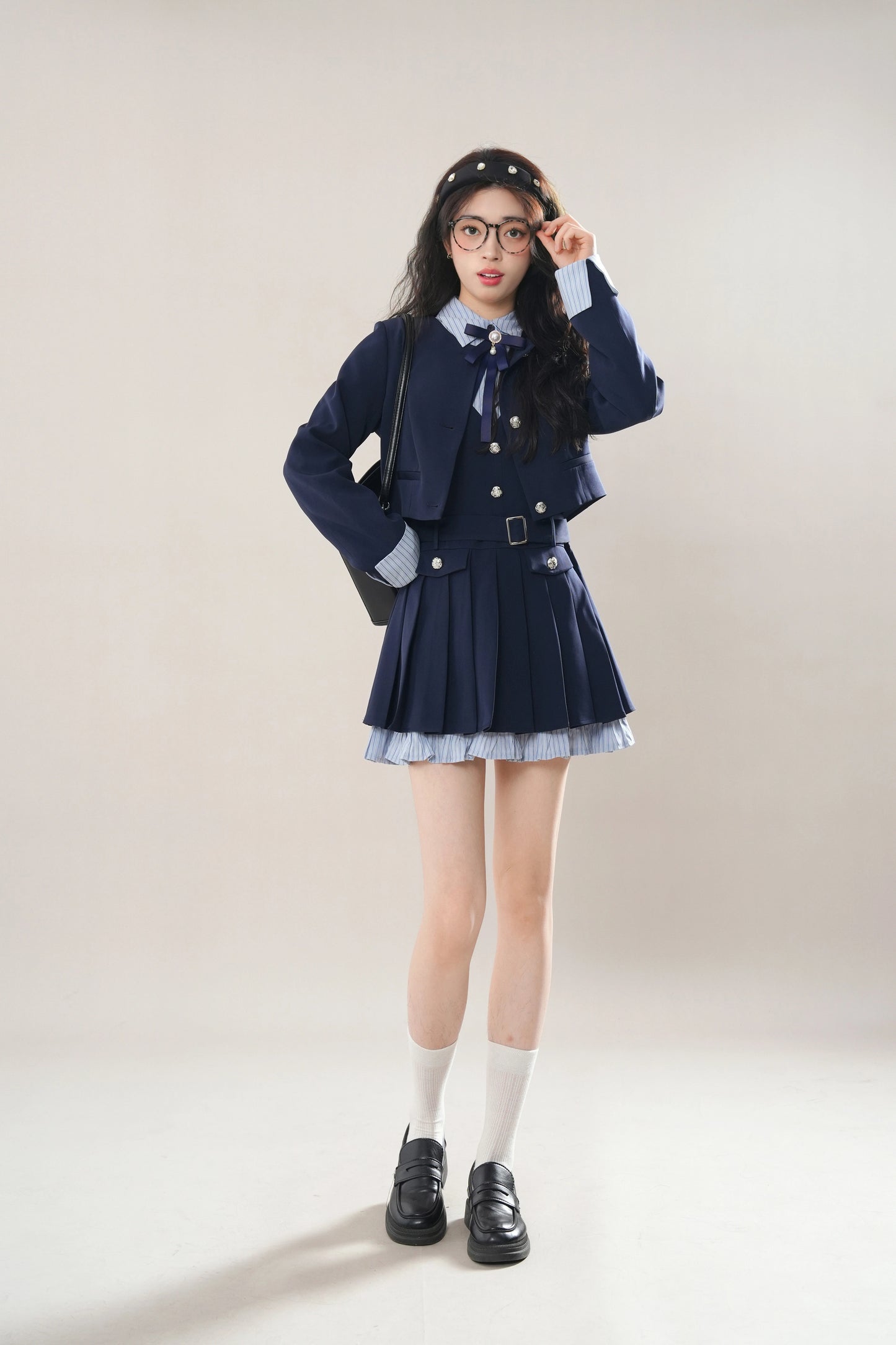 Little Academy Dress & Jacket Set (Navy)
