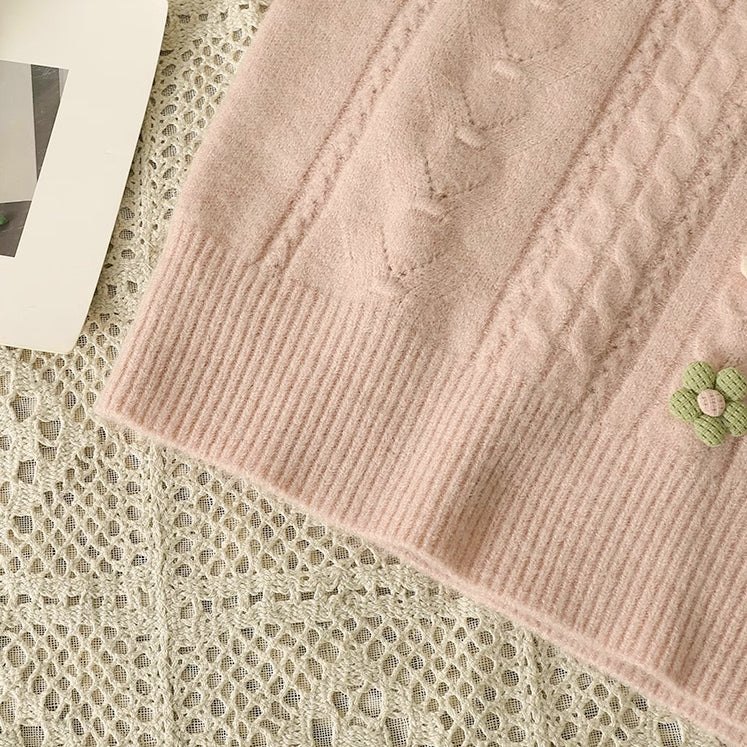Matcha Pom Pom Daisy Vest (6 Colors)