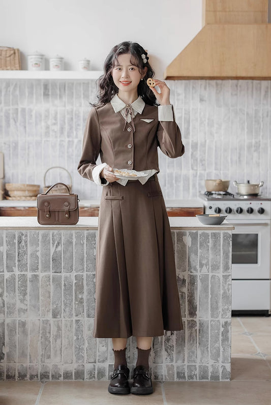 Academia Two-Piece Set (Brown)