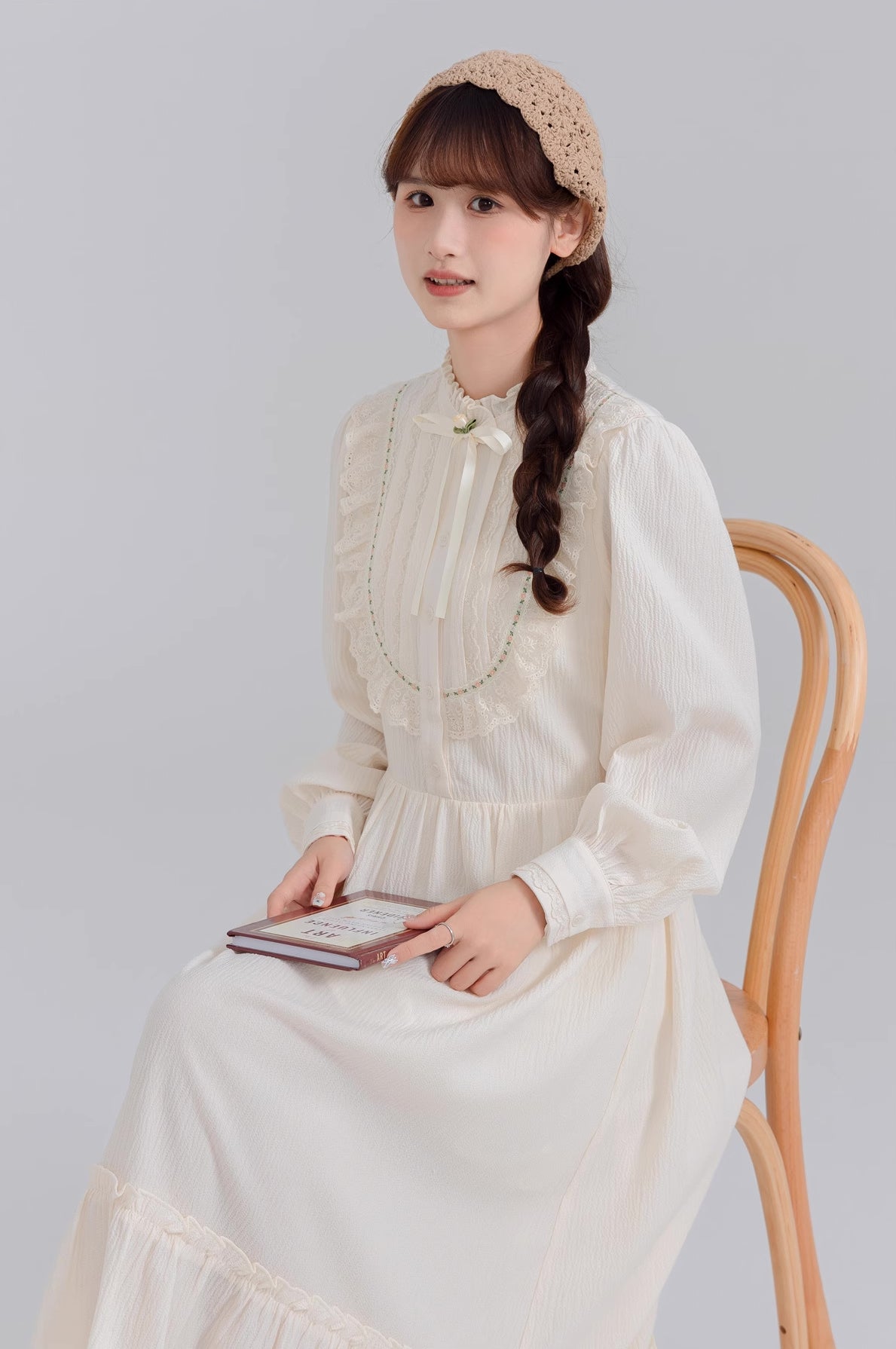 Little Rose Midi Dress (Cream)