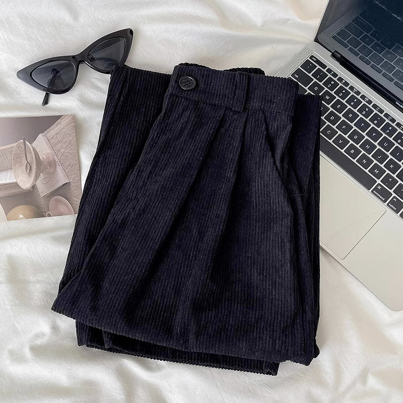 Pleated Corduroy Pants (4 Colors)