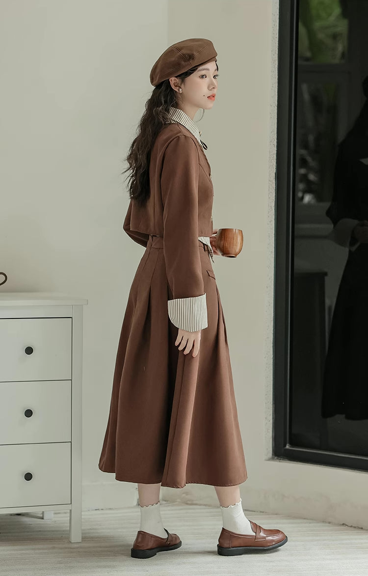 Academia Two-Piece Set (Brown)