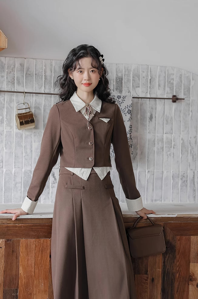Academia Two-Piece Set (Brown)