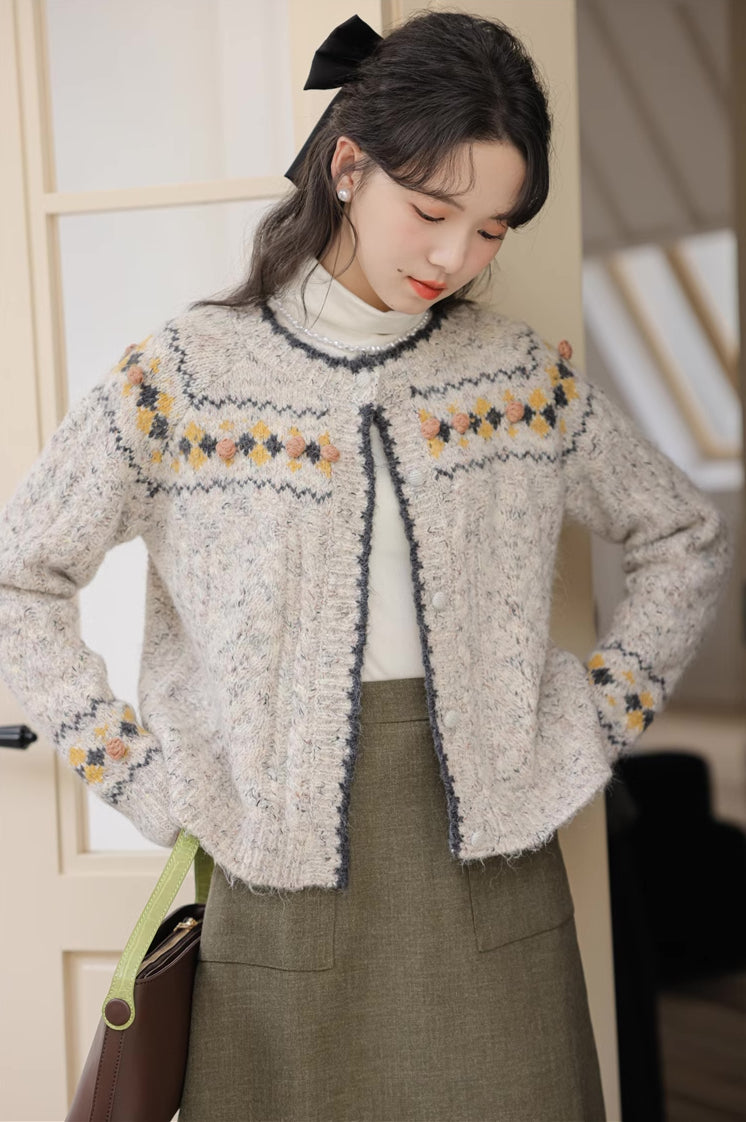 Granny Smith Cardigan (Marled Gray)