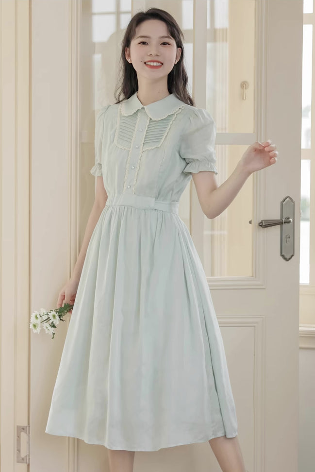 Sunday Tea Midi Dress (Eggshell Blue)