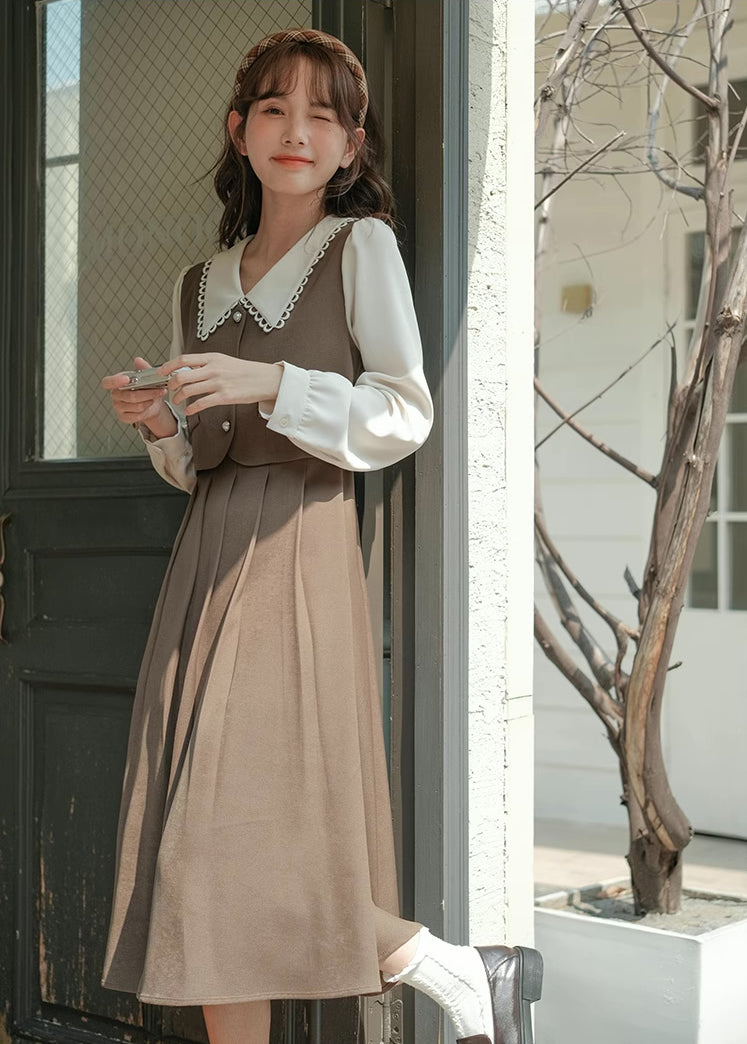 Traveller's Basic Midi Dress (Khaki)