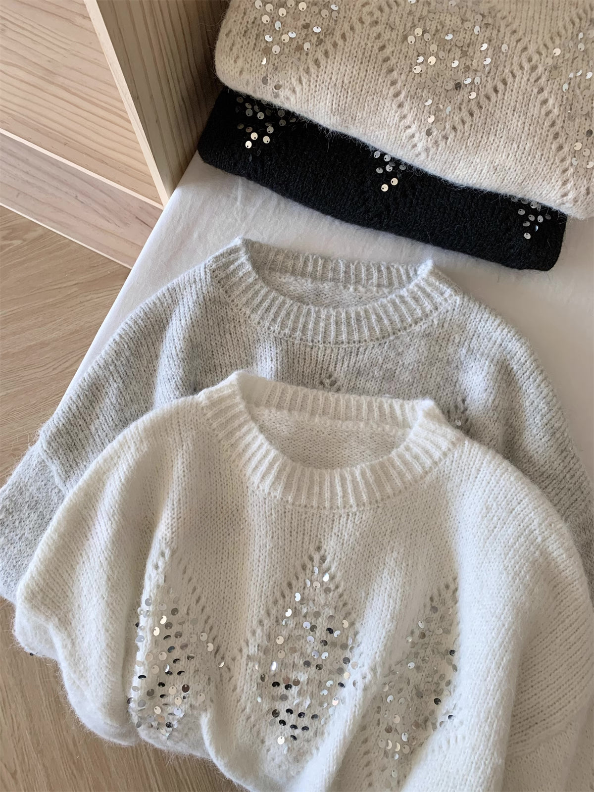 Sequin Diamond Sweater (4 Colors)