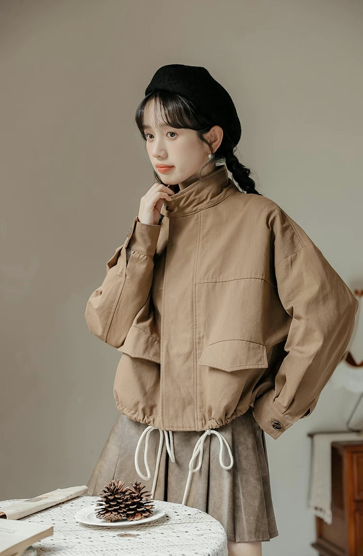 Cropped Worker Utility Jacket (2 Colors)