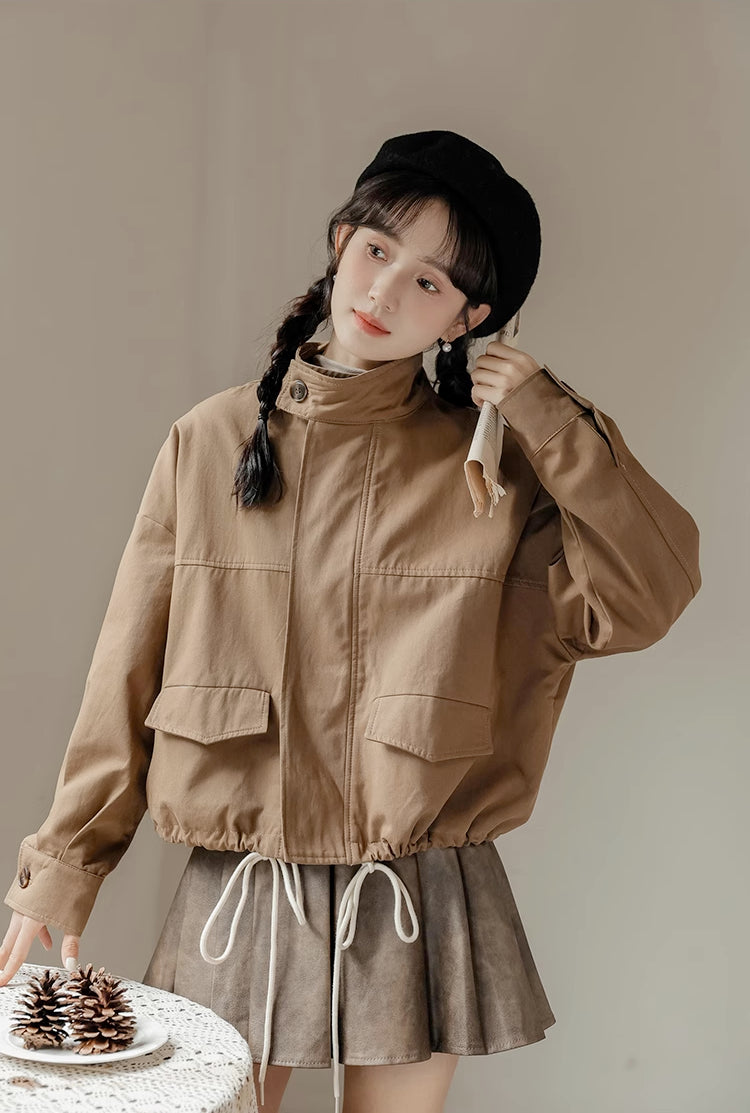 Cropped Worker Utility Jacket (2 Colors)