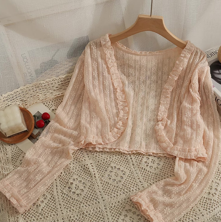 Sheer Floral Lace Cardigan (4 Colors)