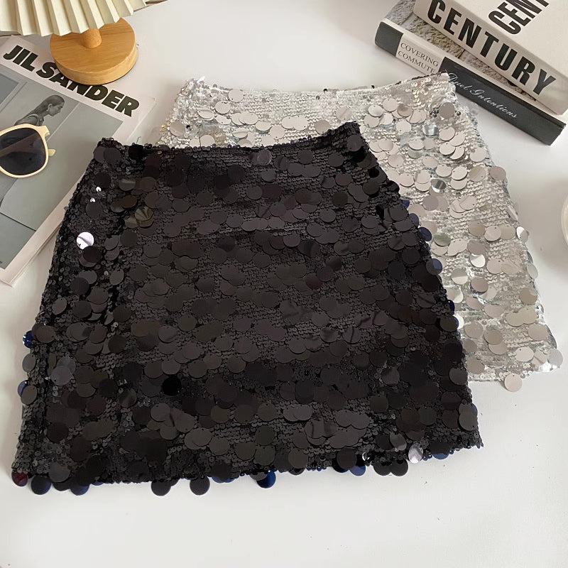 Chunky Sequin Mini Skirt (4 Colors)