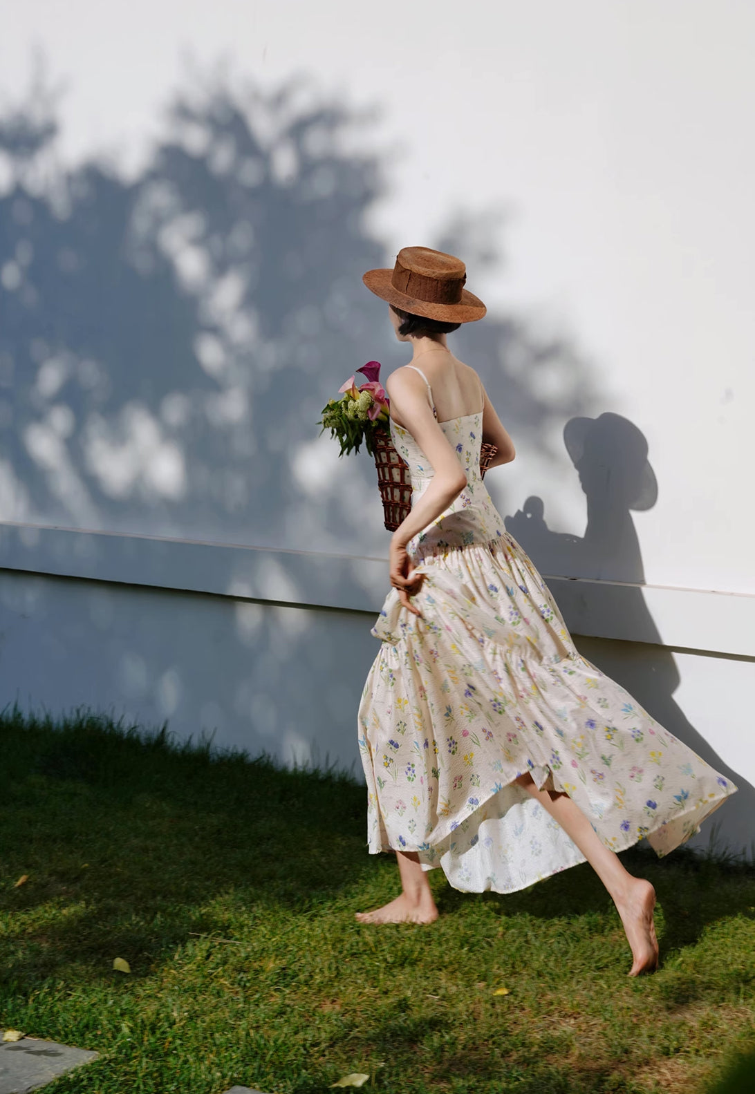 Floral Poetry Cami Maxi Dress (White)