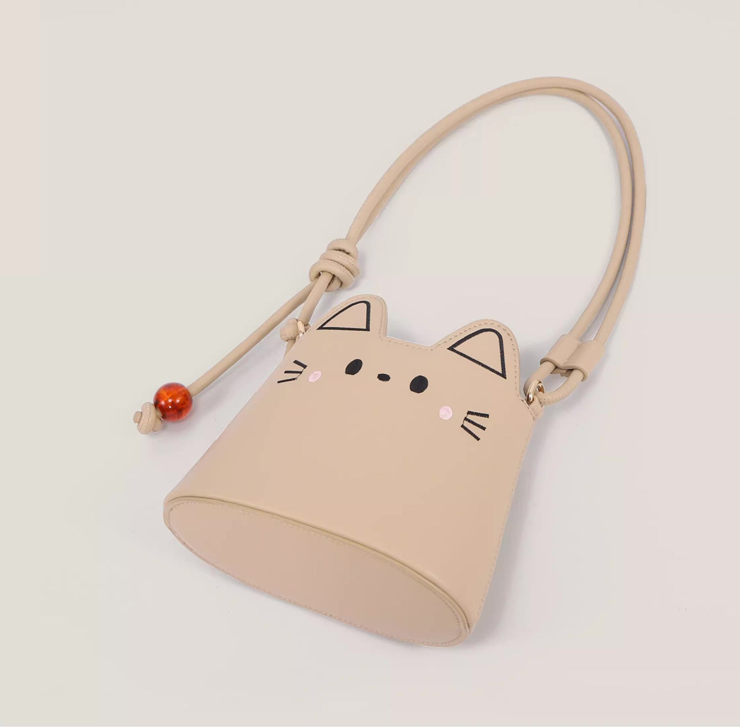 Cat Bucket Bag (Beige)