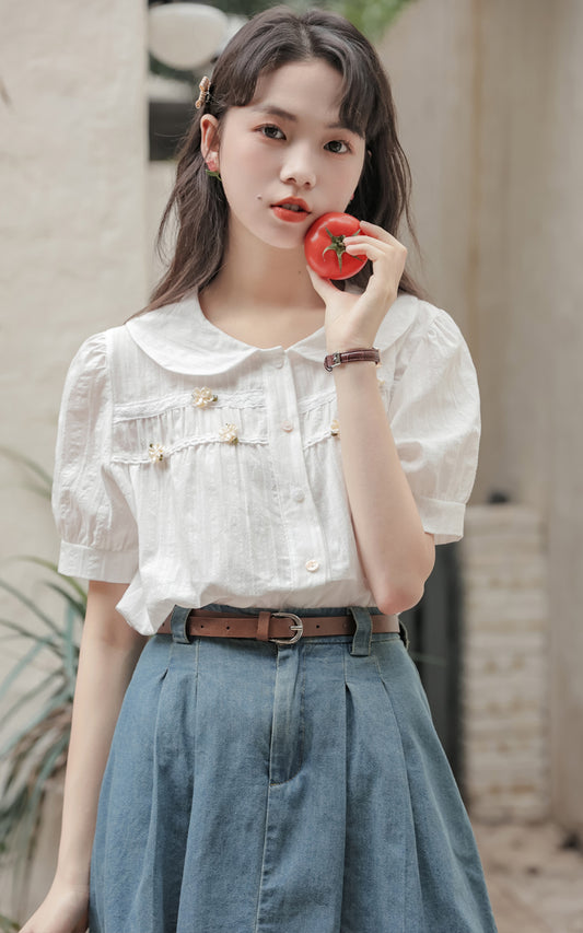 Little Flower Blouse (White)