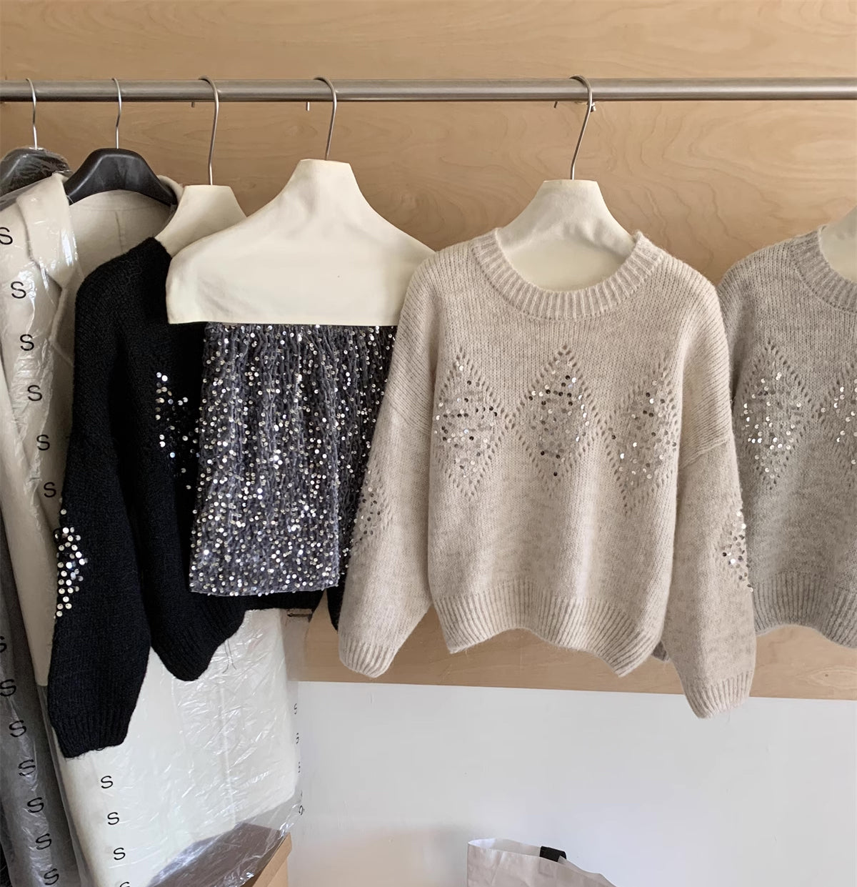 Sequin Diamond Sweater (4 Colors)