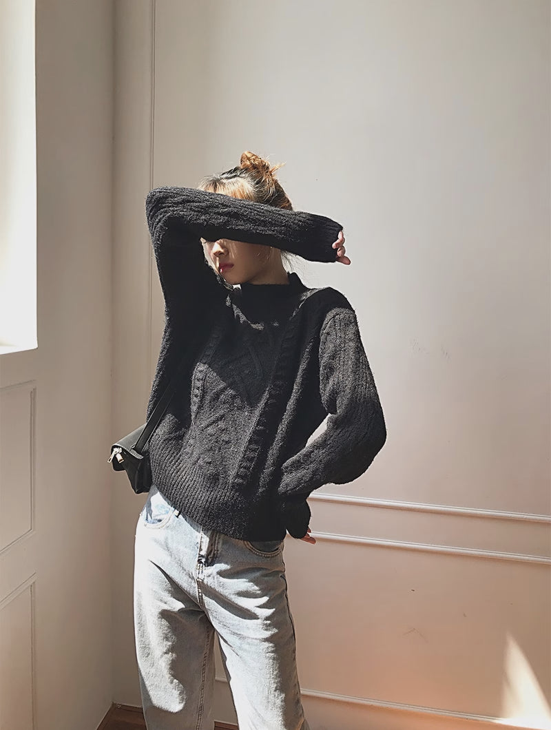 Arrowhead Mock Neck Sweater (4 Colors)
