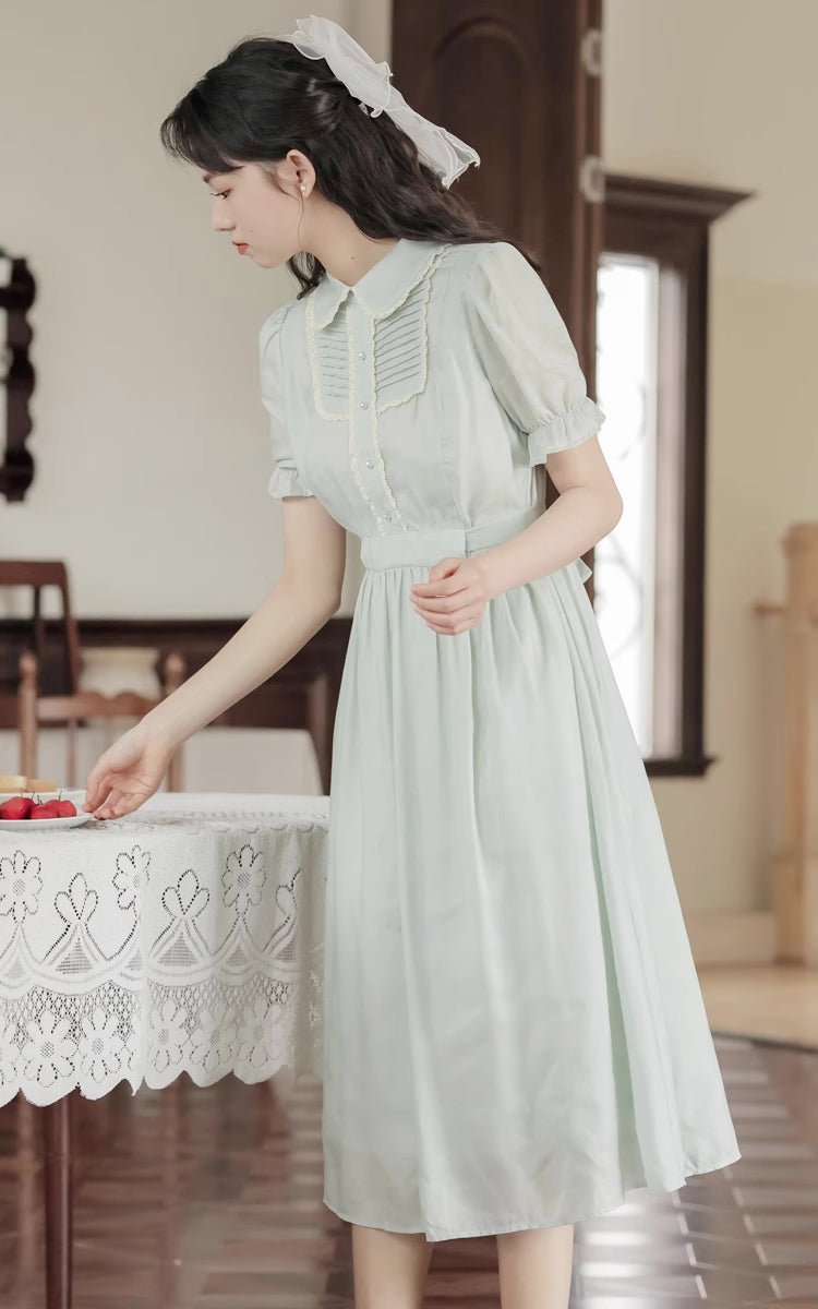 Sunday Tea Midi Dress (Eggshell Blue)