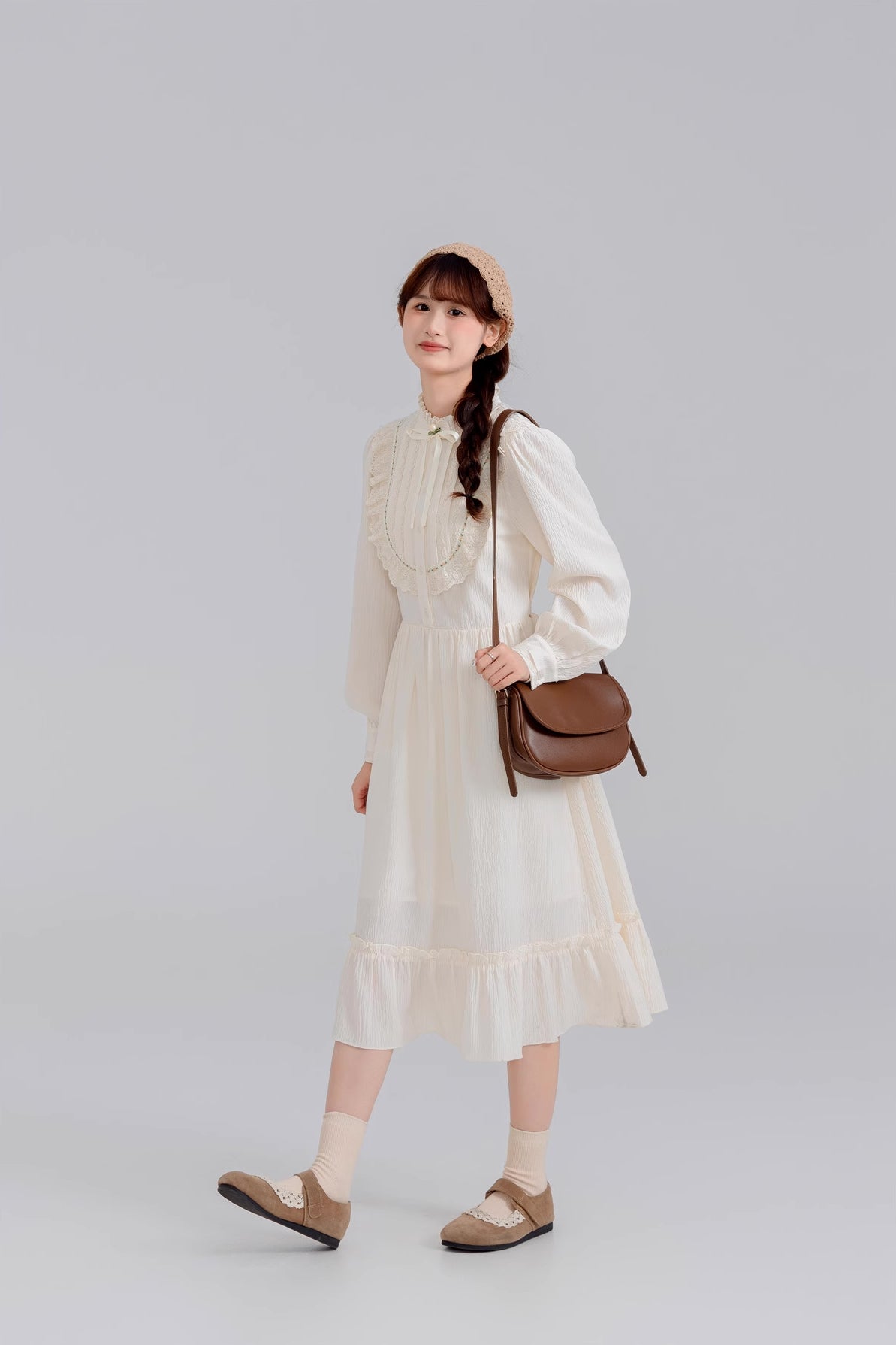 Little Rose Midi Dress (Cream)