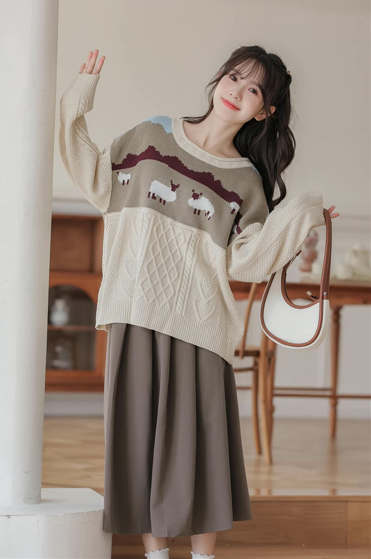Sheep Country Sweater (Cream)