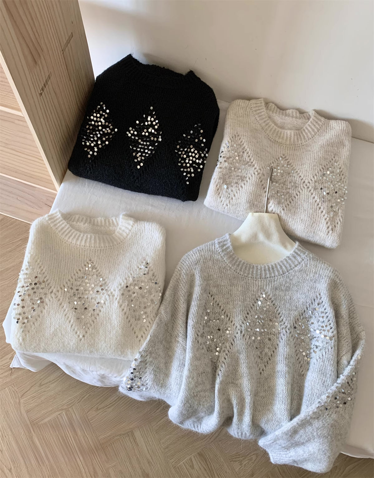 Sequin Diamond Sweater (4 Colors)